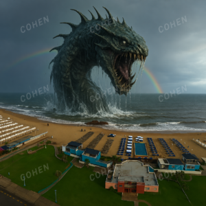 Dragón emergiendo del mar