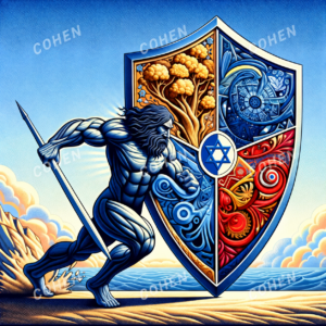 Guerrero con espada y escudo