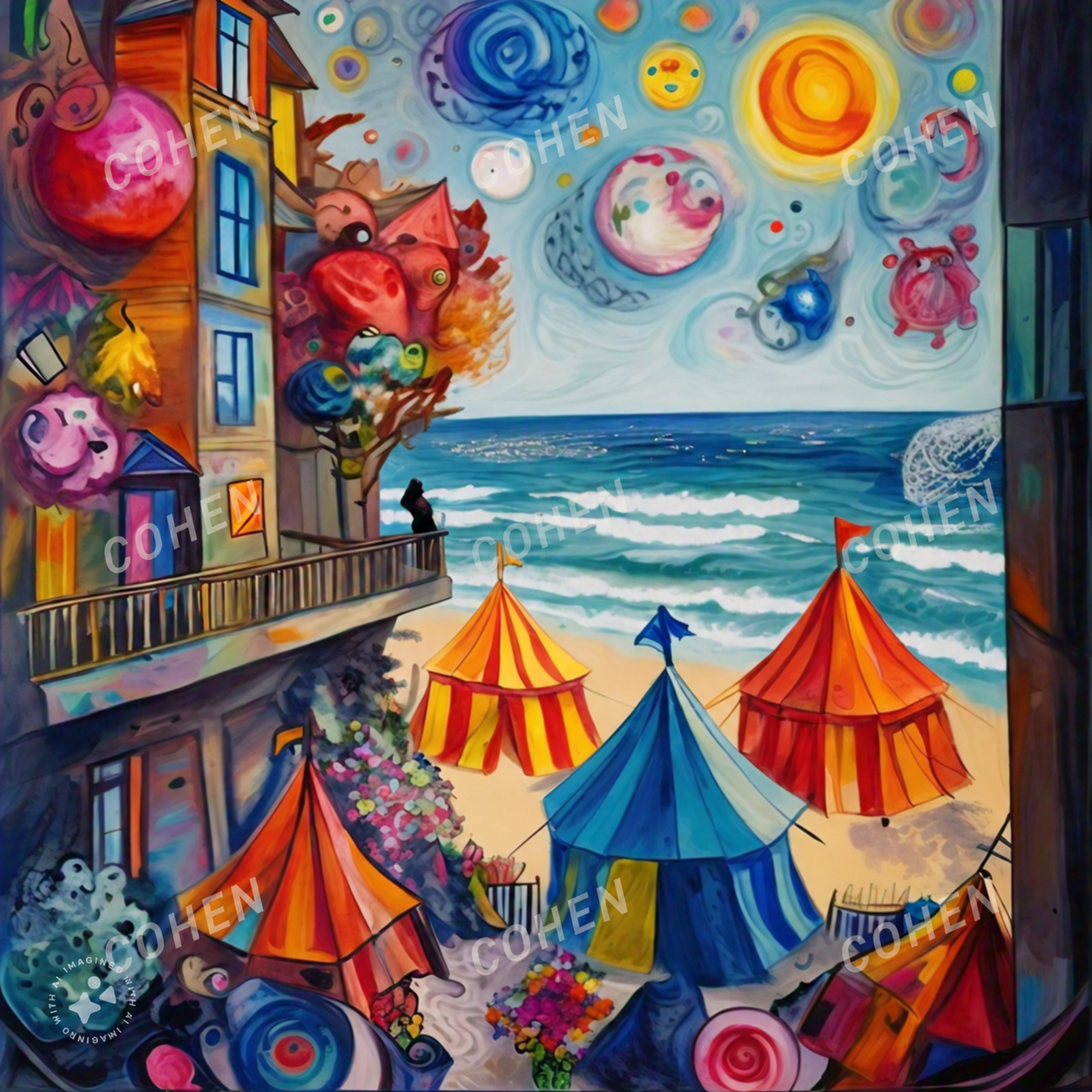 Carpas junto al mar